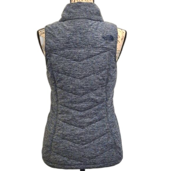 The North Face Puffer Vest S Quilted Blue Teal Lined Insulated Full Zip Pseudio - Picture 5 of 13